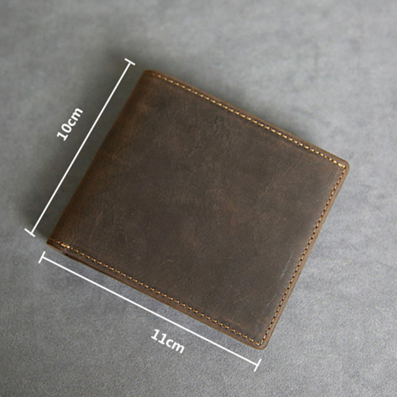 Lässige Bifold-Geldbörse aus echtem Leder im Vintage-Stil