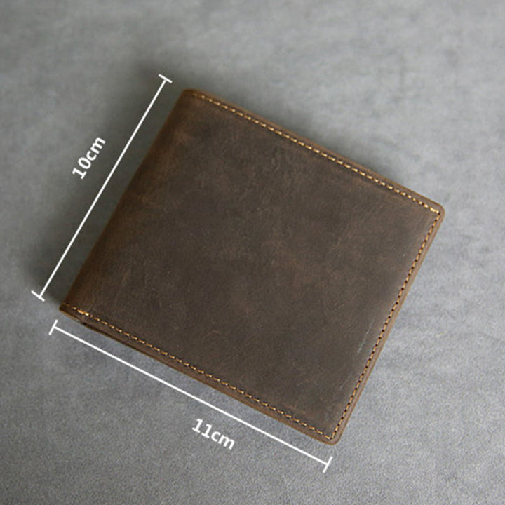 Lässige Bifold-Geldbörse aus echtem Leder im Vintage-Stil