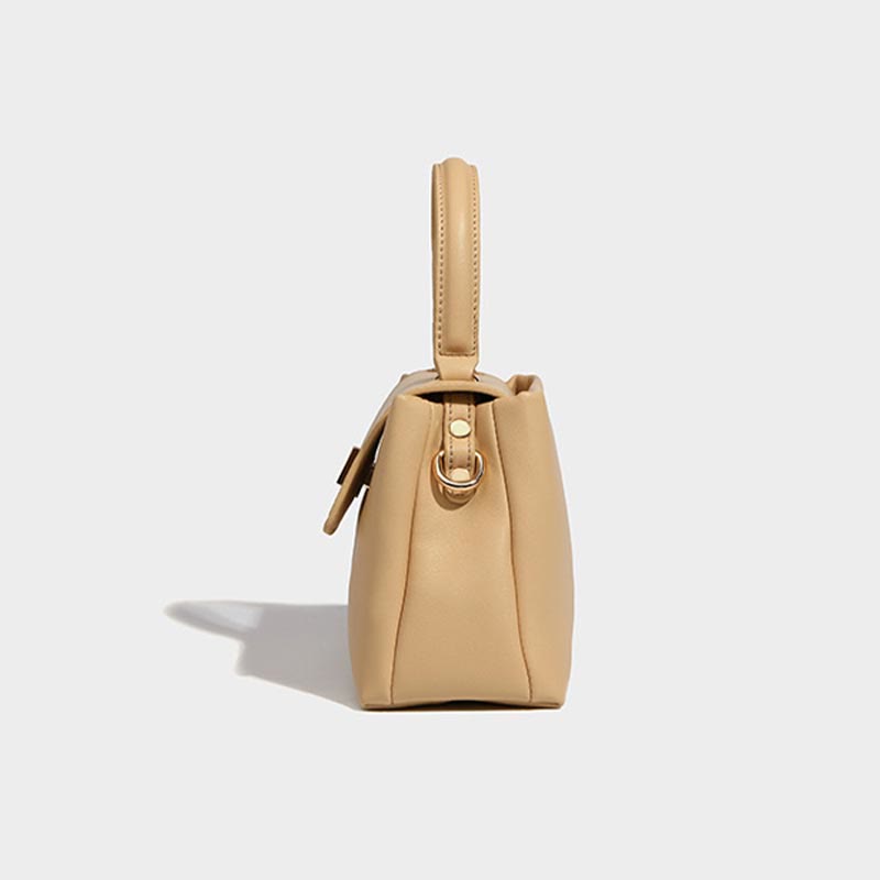 Top-Griff-Tasche für Damen, schlichte Vintage-Umhängetasche aus weichem Leder