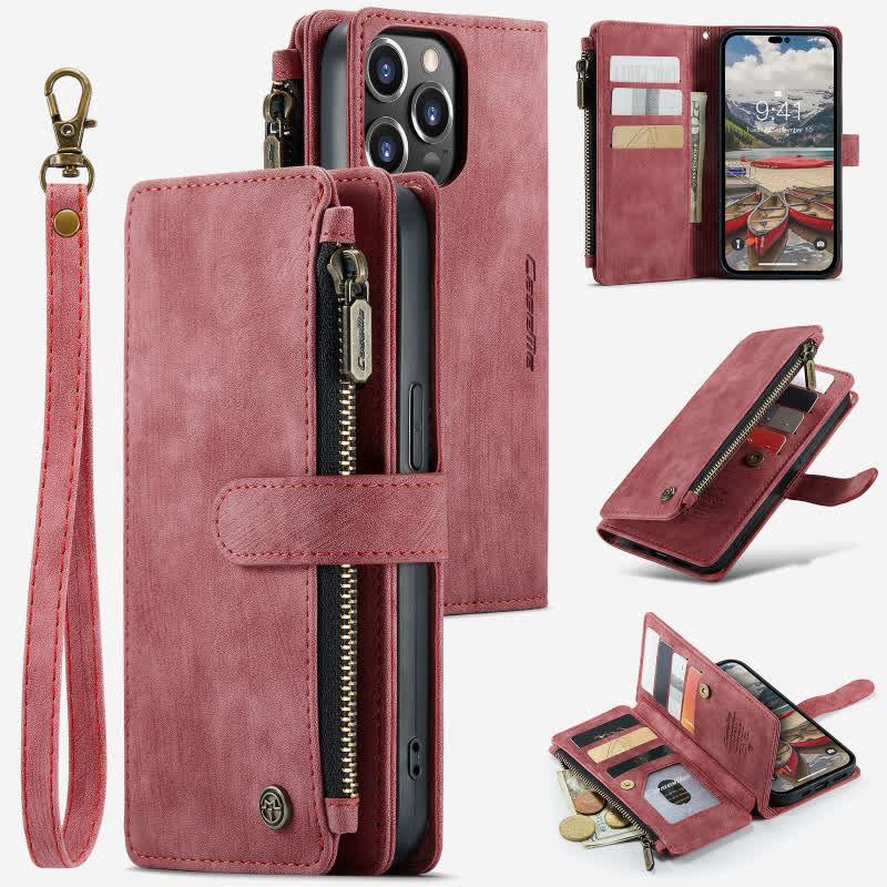 Retro-Handytasche aus Leder für iPhone und Samsung mit Münzfach