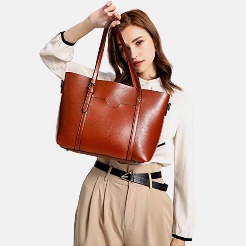 Große Tragetasche im Vintage-Stil mit großer Kapazität und Volltonfarbe