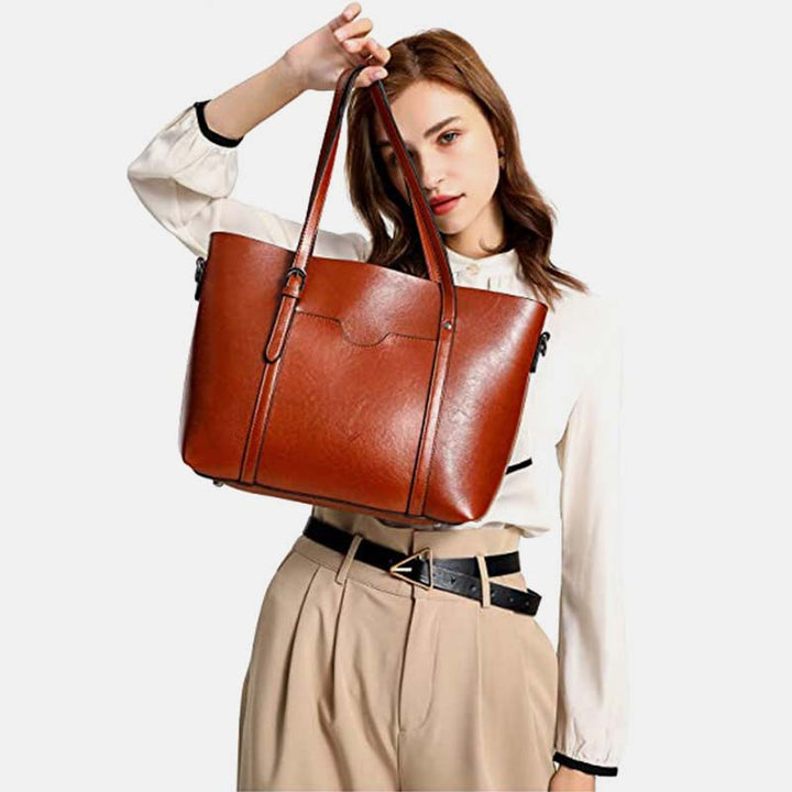 Große Tragetasche im Vintage-Stil mit großer Kapazität und Volltonfarbe