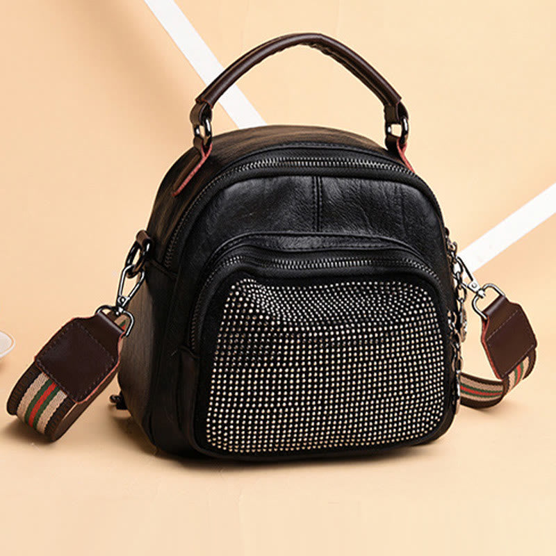 Multifunktionale, weiche Umhängetasche aus Kunstleder, umwandelbarer Rucksack - Schwarzer Hengst - image 15