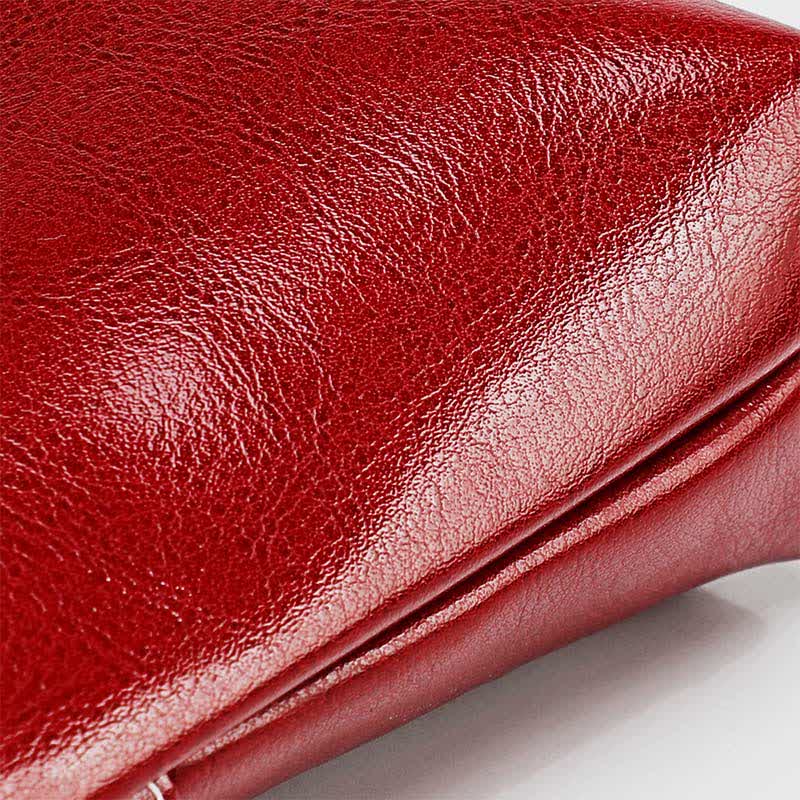 Retro-Umhängetasche aus echtem Leder für Damen, geräumige kleine Handytasche