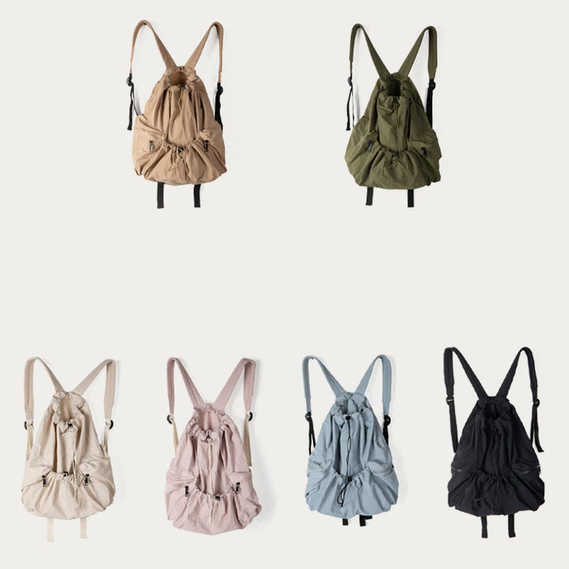 Rucksack für Damen, Nylon, Kordelzug, leicht, lässig, Reisetasche