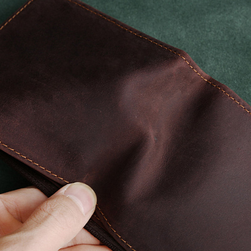 Retro Herren Geldbörse aus echtem Leder mit großem Fassungsvermögen, Kreditkartenetui