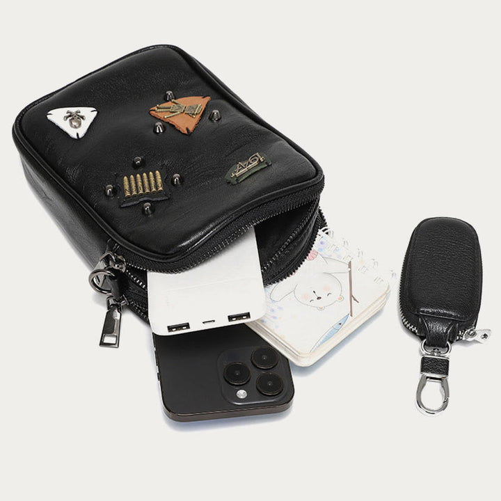 Mini-Telefontasche für Männer im Freien, Umhängetasche aus Leder