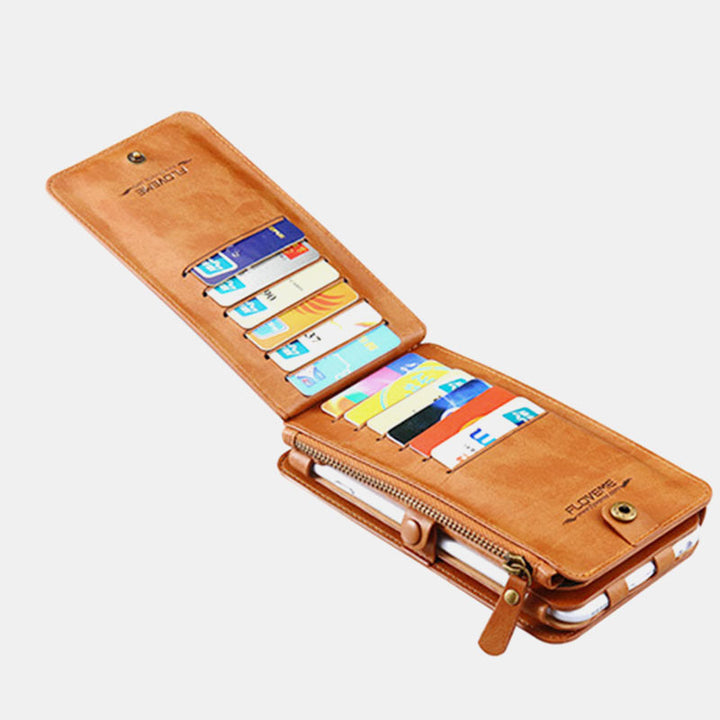 Vintage-Geldbörsenhülle mit großem Fassungsvermögen für das Telefon