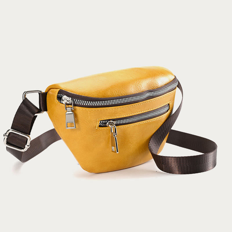 Retro Sling Bag Ölwachs Kunstleder Crossbody Umhängetasche