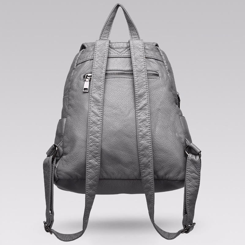 Weicher Leder-Reiserucksack, kleiner, wasserdichter, lässiger Tagesrucksack für Damen