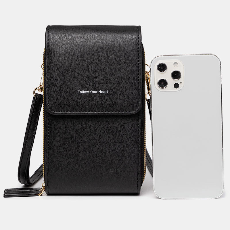 Telefontasche mit mehreren Fächern und transparentem Fenster