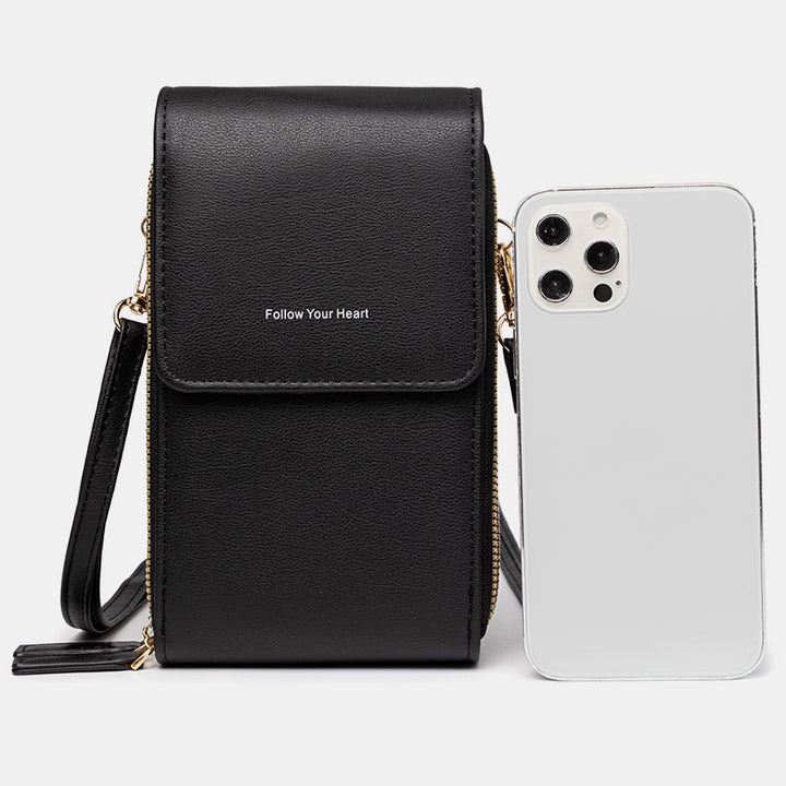Telefontasche mit mehreren Fächern und transparentem Fenster