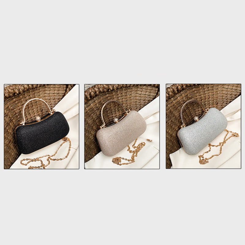 Abendtasche für Damen, funkelnde, tragbare Umhängetasche mit Strasssteinen und Kette