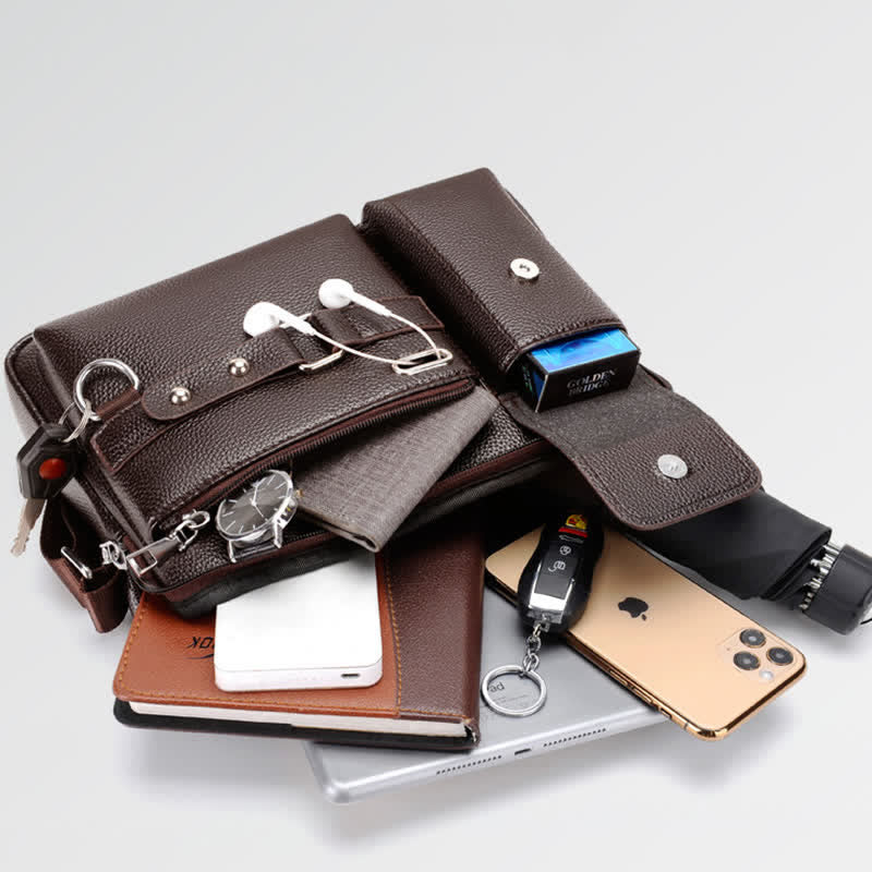 Retro Leder Satchel Messenger Bag für Männer Reise Umhängetasche