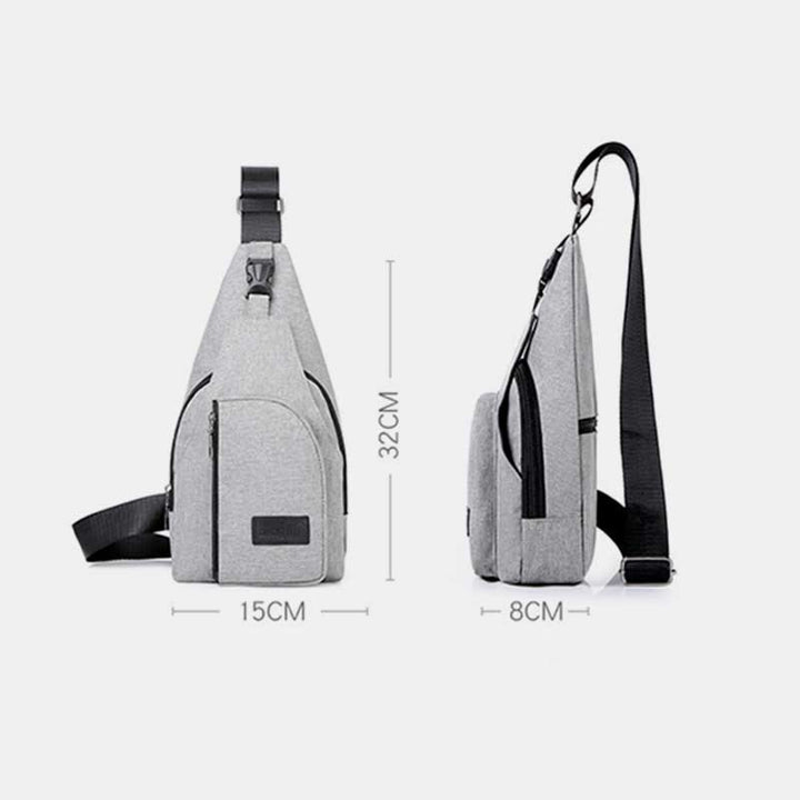 Sling Bag für Herren, leichte, graue Umhängetasche zum Wandern