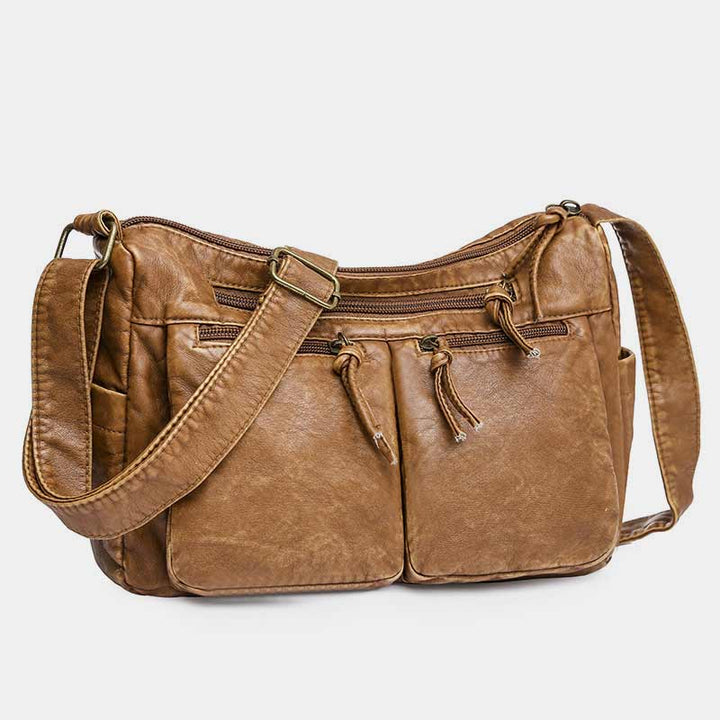 Umhängetasche im Vintage-Stil mit vielen Taschen und großem Fassungsvermögen