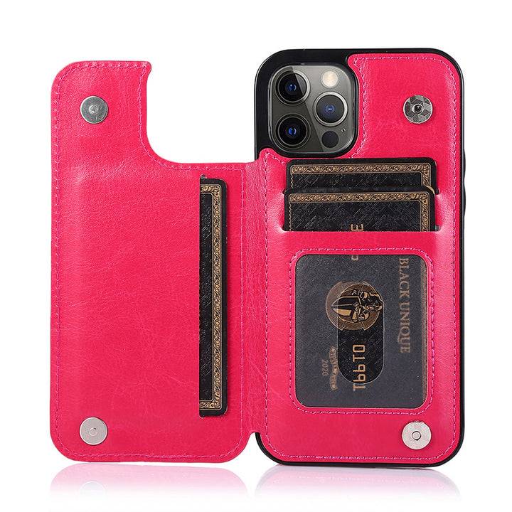 Kompatibel mit iPhone 13 Pro Max Wallet Case Doppelter Magnetverschluss mit Kartenhalter