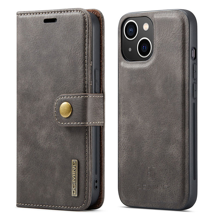 Magnetische Brieftaschenhülle für iPhone 13 Pro Max, mehrere Modelle, handgefertigtes PU-Leder