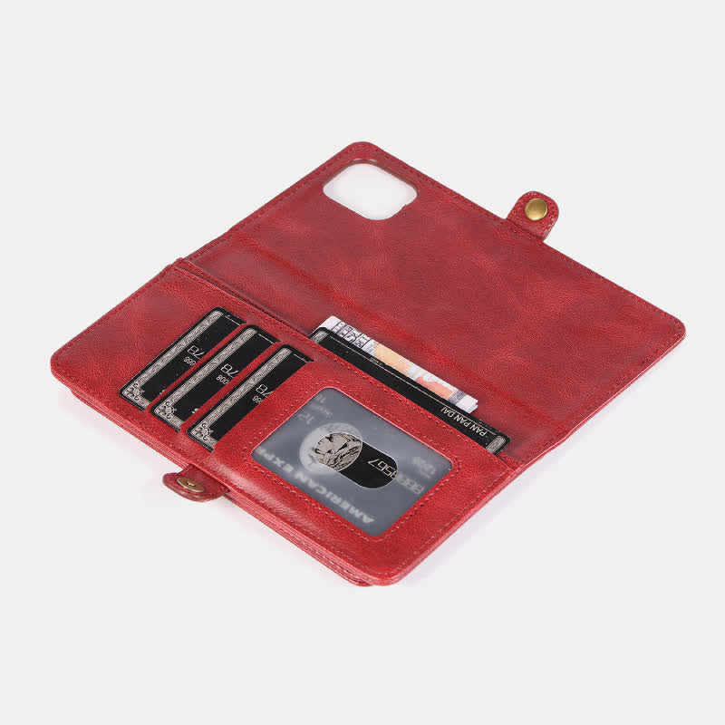 Multifunktionale abnehmbare magnetische Leder-Telefonhülle für iPhone16/15/14/13
