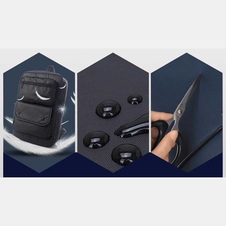 Schultertasche für Herren, Schwarz, großes Fassungsvermögen, minimalistischer Oxford-Umhängerucksack