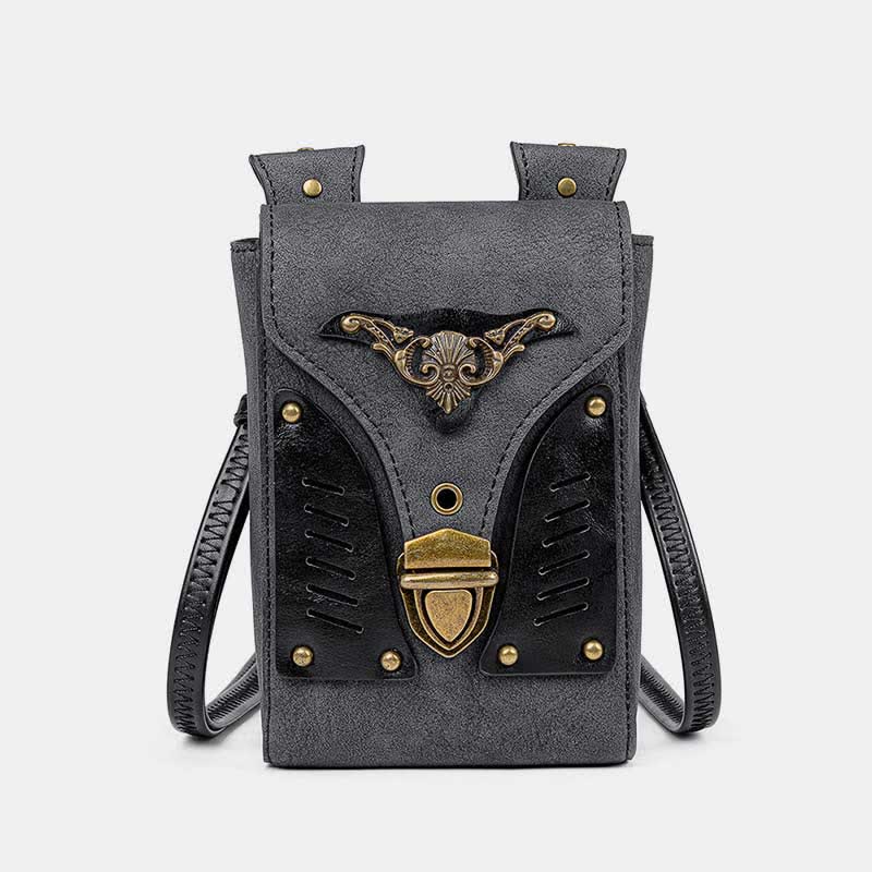Steampunk kleine Umhängetasche Schultertasche Handytasche mit Gürtelschlaufe