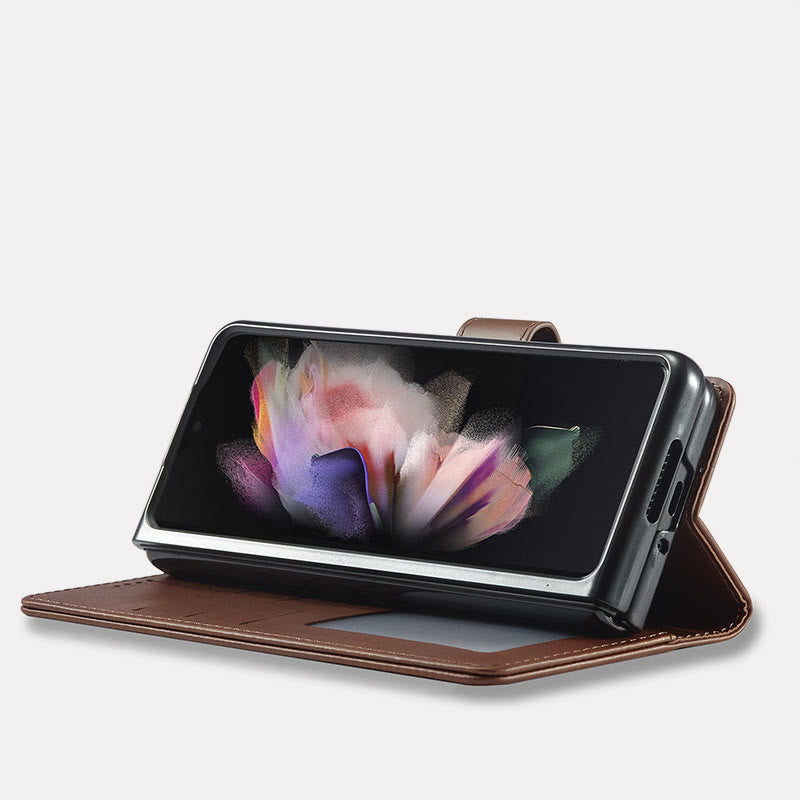 Clamshell-Telefonhülle für Samsung Z Fold Kartenhalter Brieftasche Handy-Schutzhülle