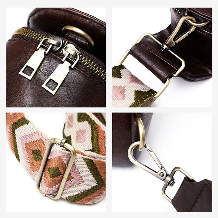 Schultertasche für Damen, leichte Einkaufstasche aus Leder mit breiten Riemen