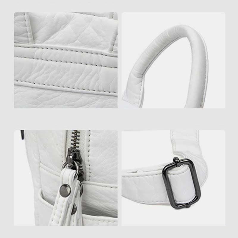 Weicher Lederrucksack für Damen, modischer Designer-Reise-Tagesrucksack für Damen