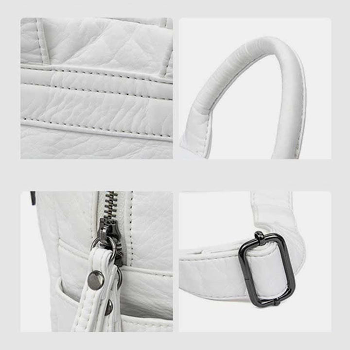 Weicher Lederrucksack für Damen, modischer Designer-Reise-Tagesrucksack für Damen
