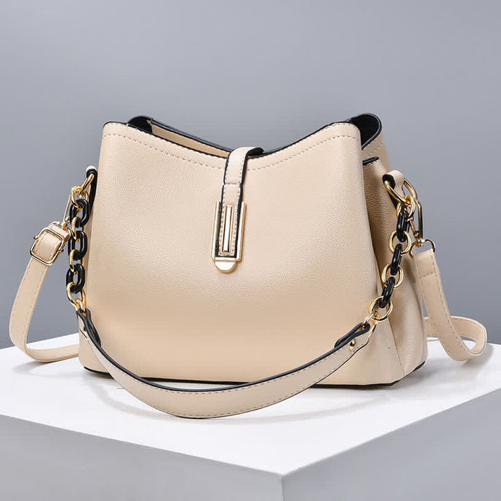 Umhängetasche für Damen, elegante Handtasche aus PU mit großem Fassungsvermögen