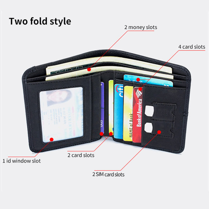 Herren RFID Bifold Trifold Geldbörse Einfarbige Leder Multifunktionale Geldbörse