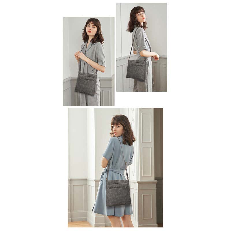 Umhängetaschen für Damen, mittlere Größe, 3 Reißverschlüsse, Schulterhandtasche aus Leder