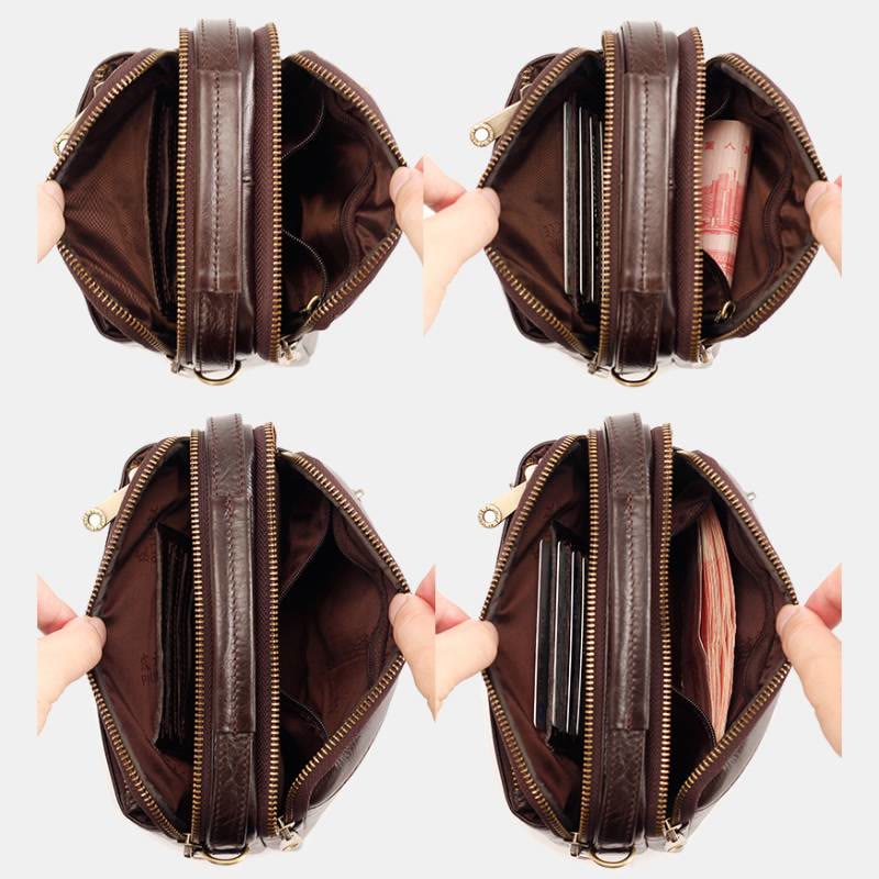 Multifunktionale Leder-Telefontasche, Hüfttasche, Umhängetasche