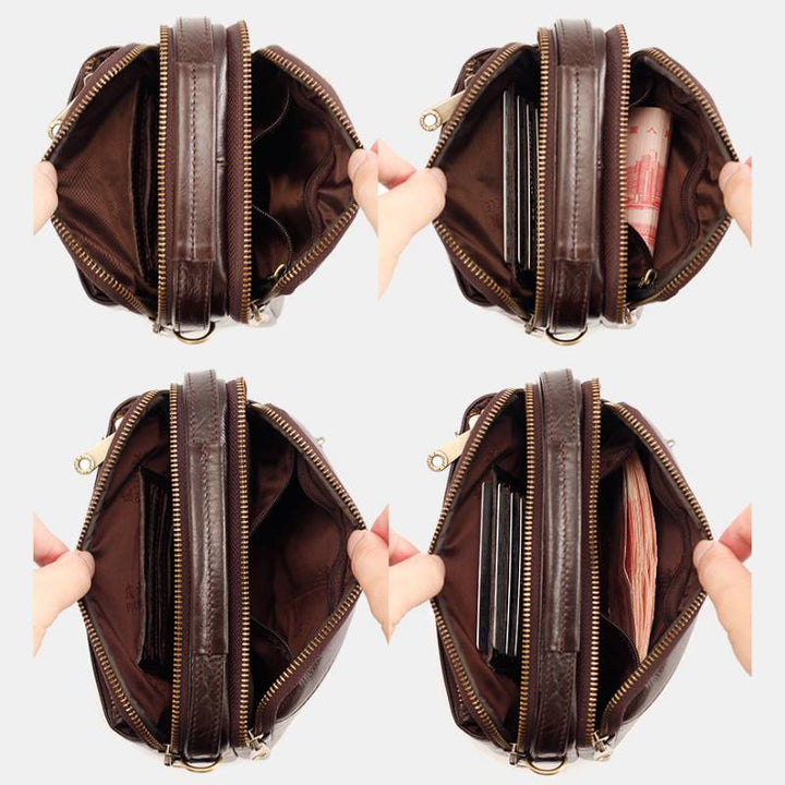 Multifunktionale Leder-Telefontasche, Hüfttasche, Umhängetasche