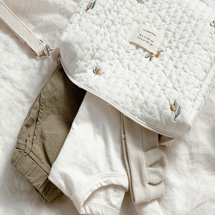 Stickerei Baumwolle Baby Windel Tasche Organizer Tasche Reise Mama Tasche