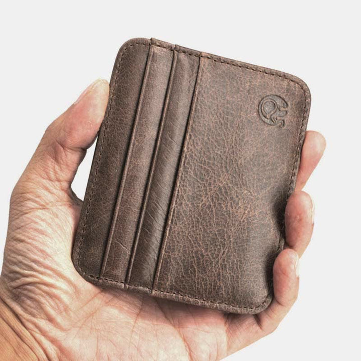Schlanke minimalistische Vordertasche Brieftasche aus echtem Leder Kartenhalter Kartenetui - image 4