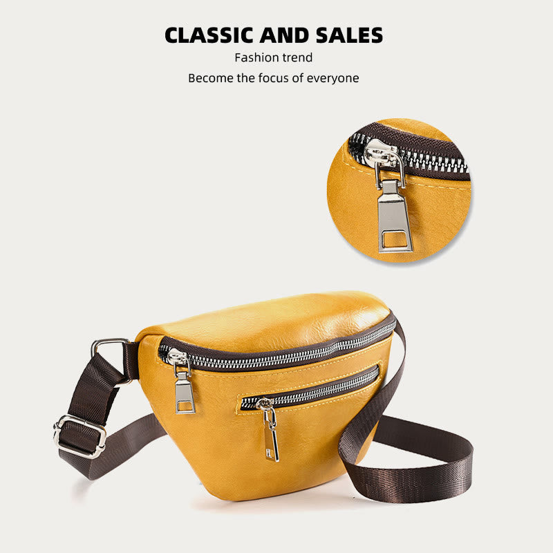 Retro Sling Bag Ölwachs Kunstleder Crossbody Umhängetasche