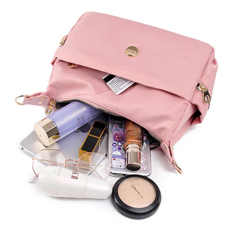 Umhängetasche für Damen, Rosa, leicht, mehrere Taschen, lässige Einkaufshandtasche