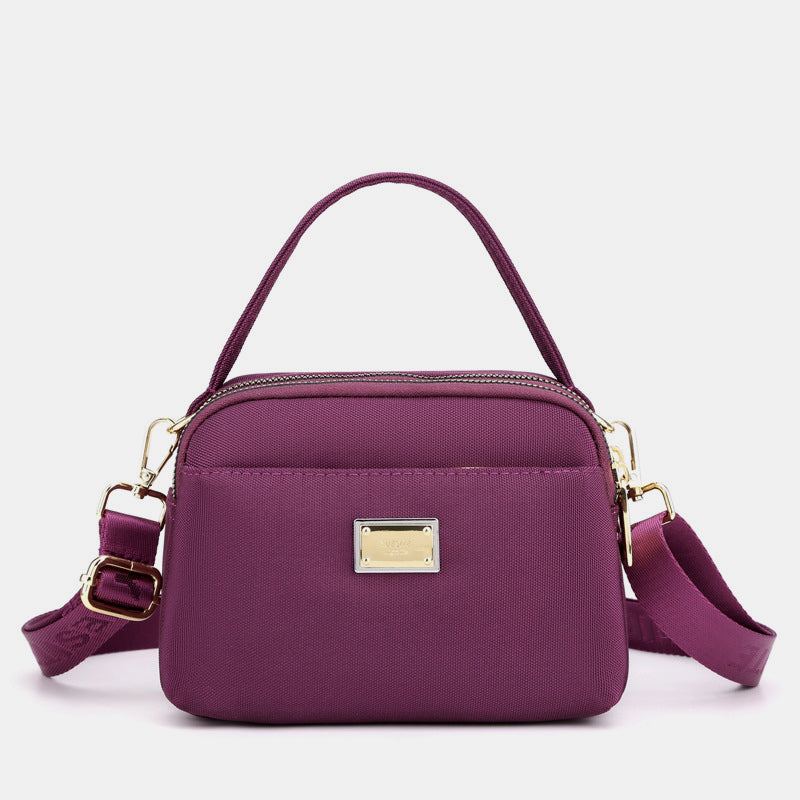 Leichte Umhängetasche aus Nylon mit mehreren Taschen für Damen, 3-lagig