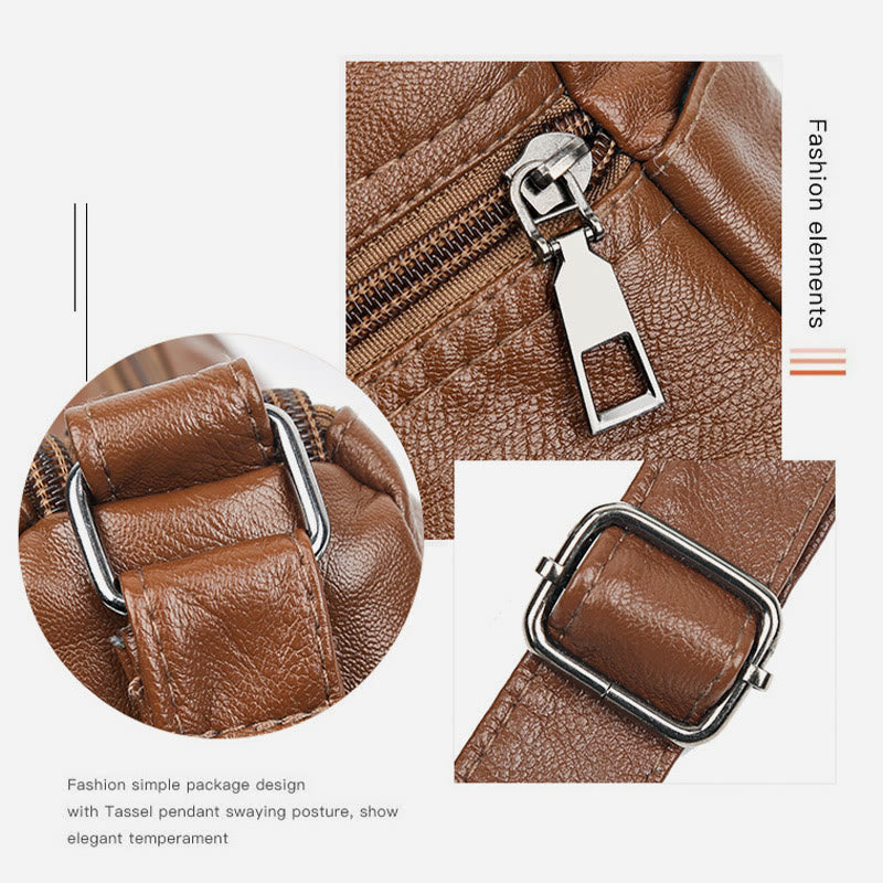 Umhängetasche für Damen, Twist-Muster, mehrere Taschen, Ledergeldbörse