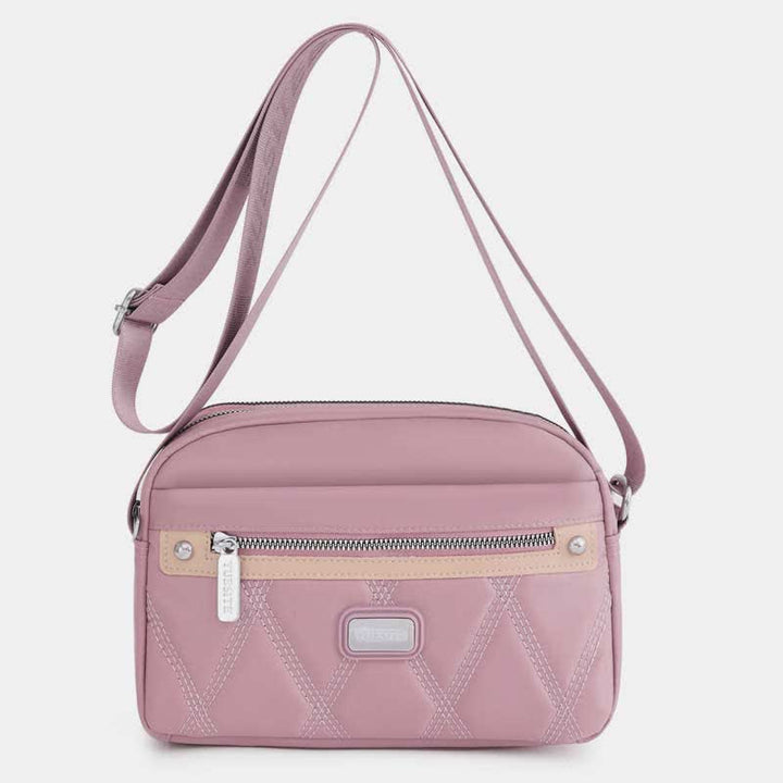 Wasserdichte Umhängetasche für Damen, Doppelreißverschluss, Nylon, Handtasche, Schultertasche