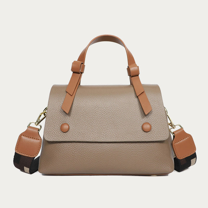 Retro-Tasche mit Henkel für Damen aus Leder mit Litschi-Muster