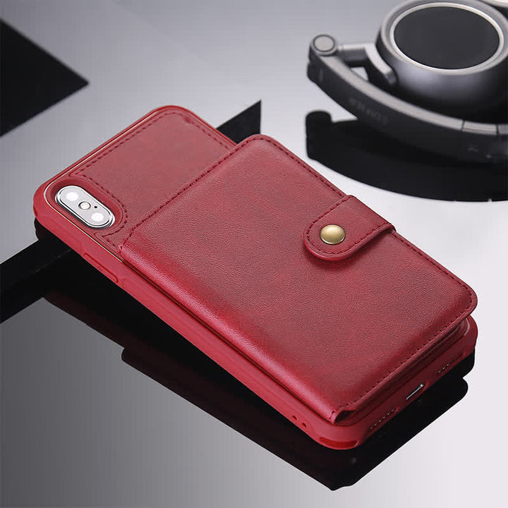 Leder-Brieftaschenhülle mit mehreren Steckplätzen für iPhone Samsung