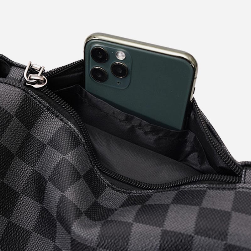 Umhängetasche für Unisex, minimalistische, quadratische Schultertasche aus PU-Leder