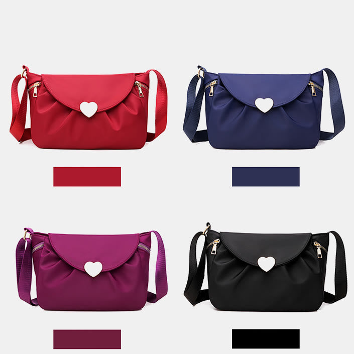 Umhängetasche für Damen mit Herzschnalle, wasserdichte Oxford-Tasche