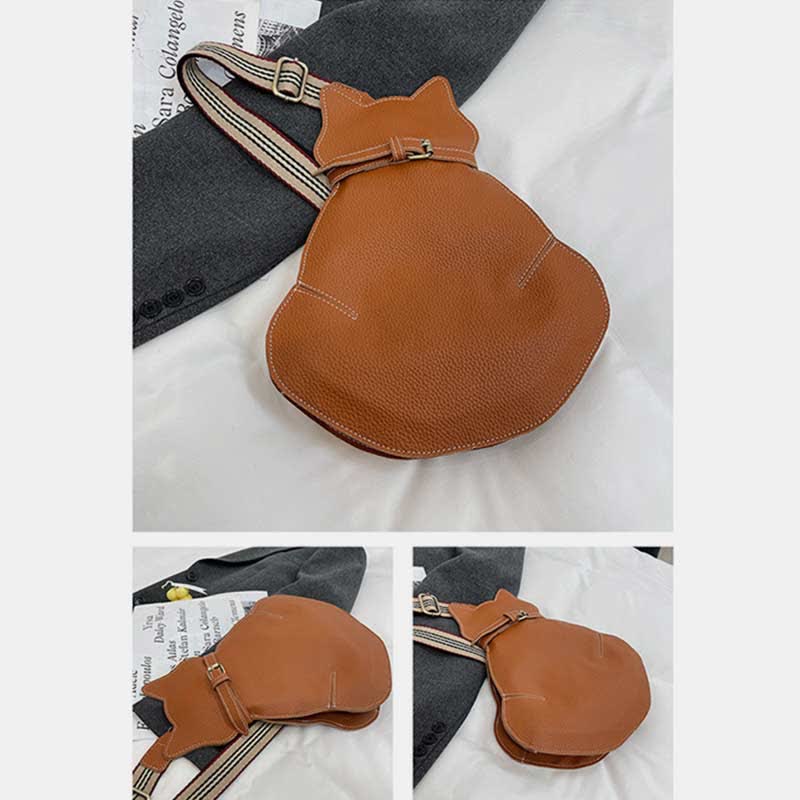 Süße Schultertasche aus PU-Leder in Katzenform für Damen