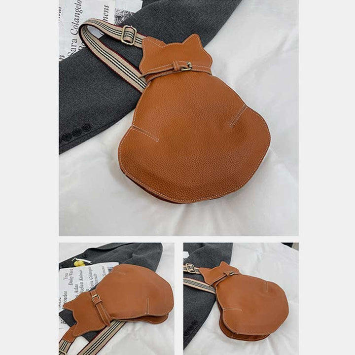 Süße Schultertasche aus PU-Leder in Katzenform für Damen