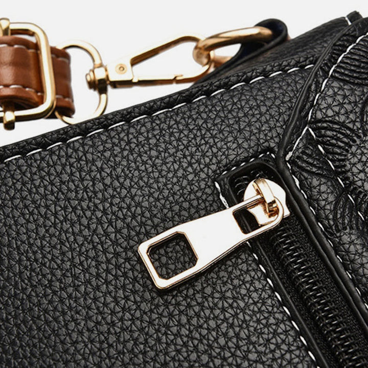 Clamshell-Tasche mit Henkel oben für Damen, klassische Farbe, kleine Umhängetasche