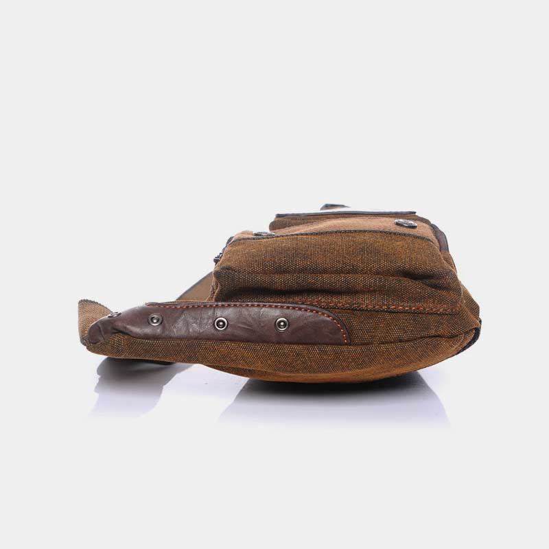 Sling Bag für Herren, schwarze Vintage-Business-Umhängetasche aus Canvas