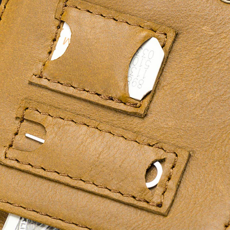 Zweifach gefaltete Geldbörse aus Leder mit Vordertasche für Herren, schmale Geldbörse mit RFID-Blockierung